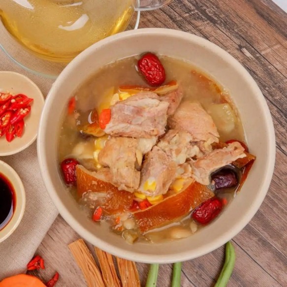 Old Cucumber Pork Ribs Soup
